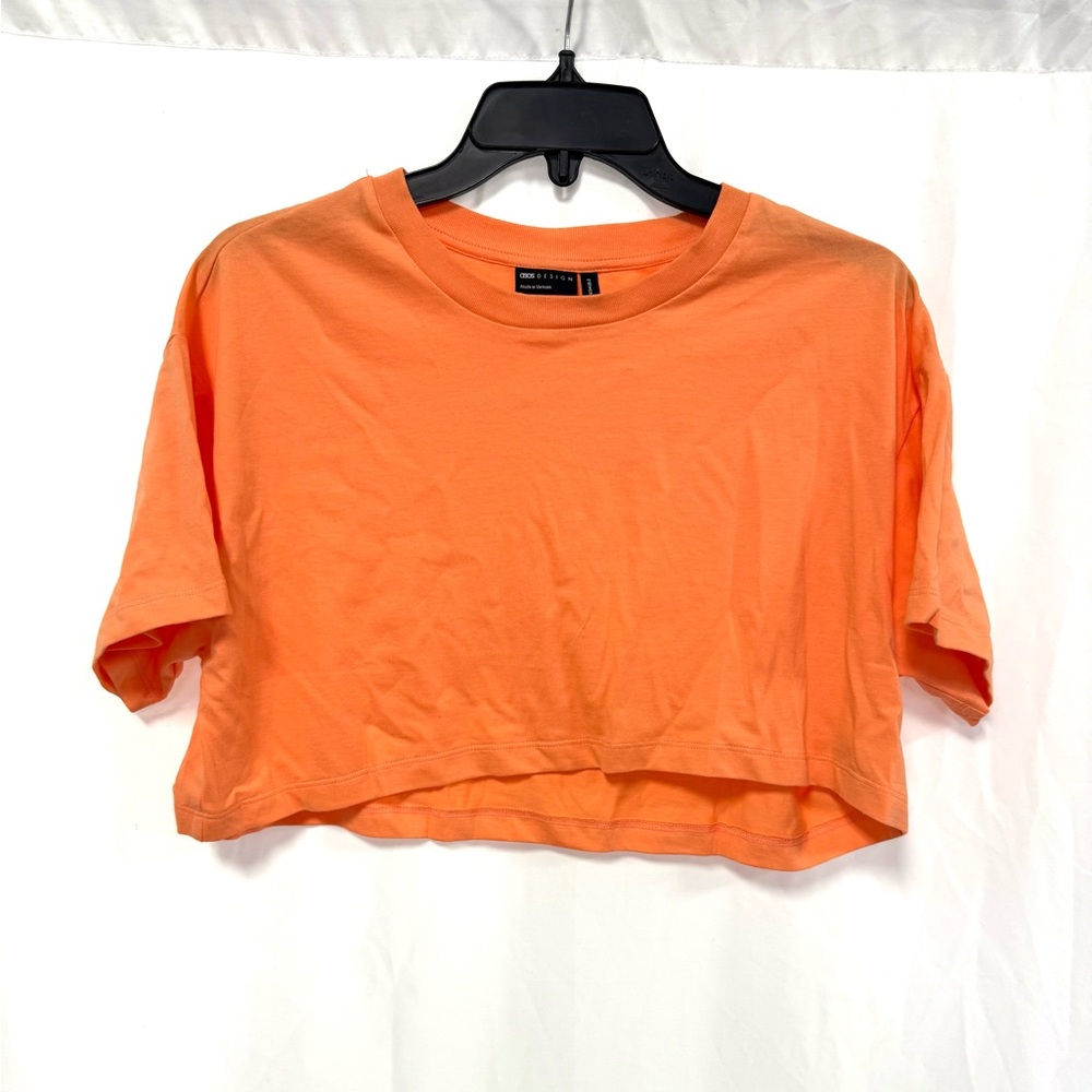 ASOS Solid Orange Crop Top T-Shirt Size 2